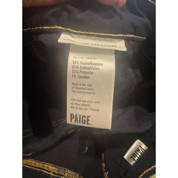 Paige Skyline Straight dark denim jeans 27 - Picture 6 of 6
